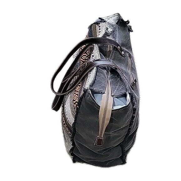 Myra XLarge Travel Canvas Leather Weekender Bag EUC - Picture 15 of 16